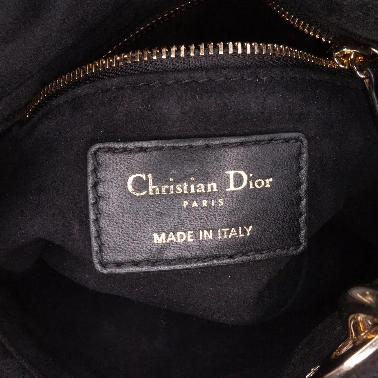 Thumbnail - Christian Dior Hobo Bags - 2019 Mini Velvet Cannage Lady Dior - Gr. unisize - in Schwarz - für Damen