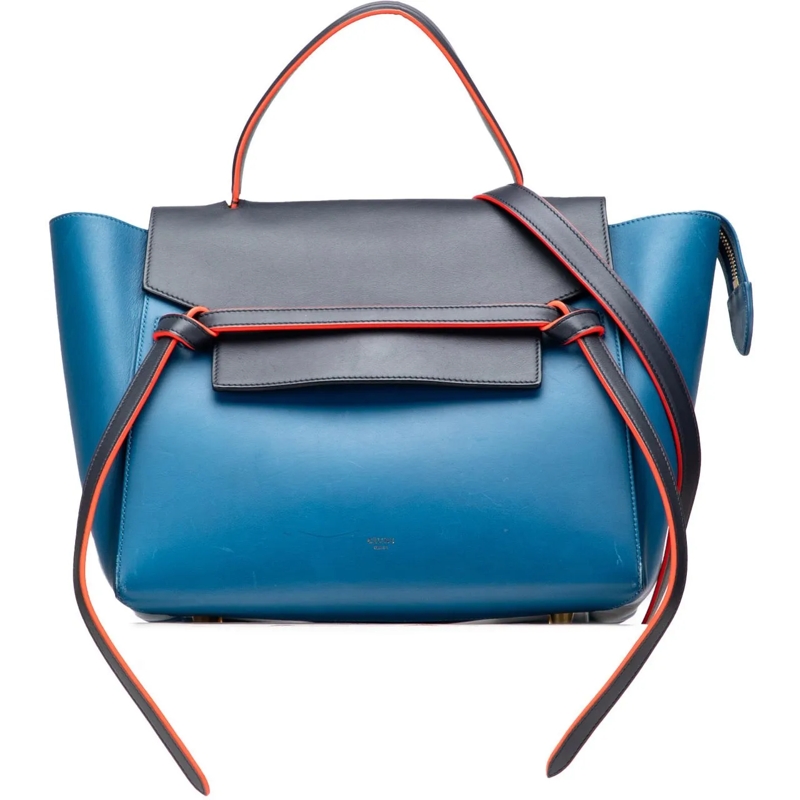 Celine Schultertasche Mini Tricolor Smooth Calfskin Belt Bag blau