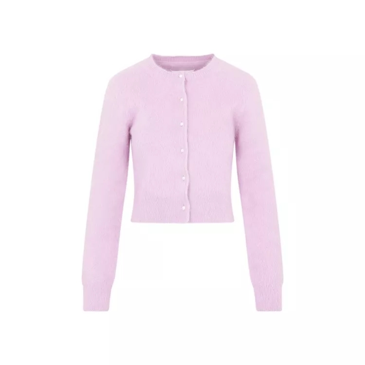 Maison Margiela Acid Lavander Angora Cardigan Pink Strickjacke