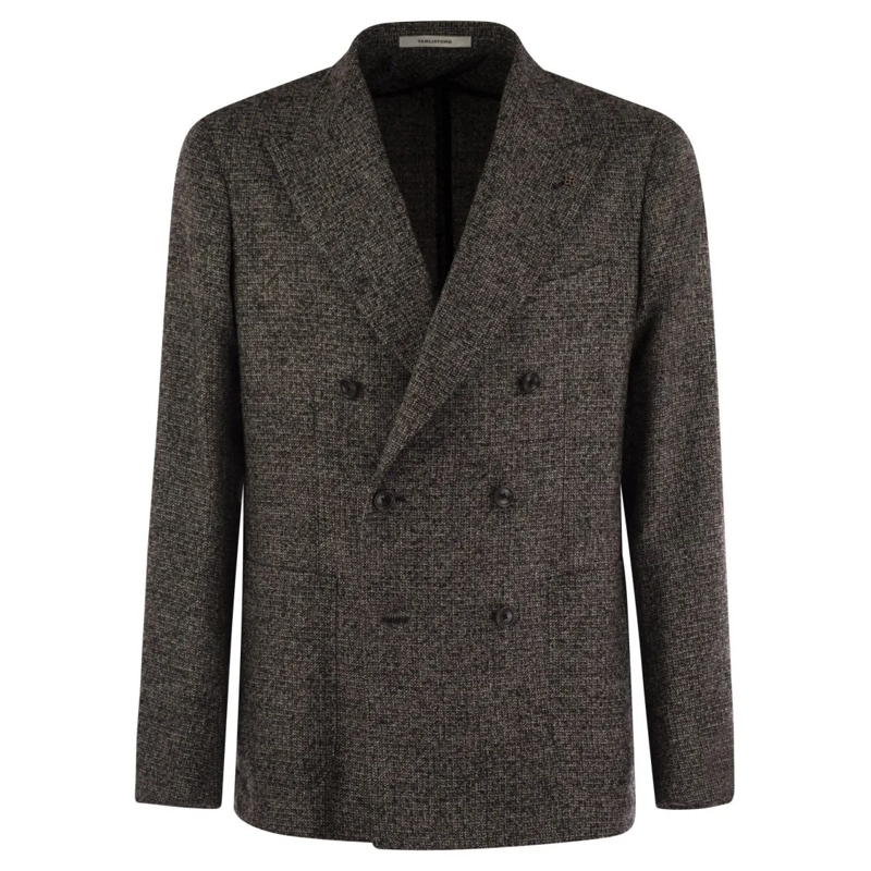 Tagliatore Blazer Double-Breasted Jacket In Wool Blend Black