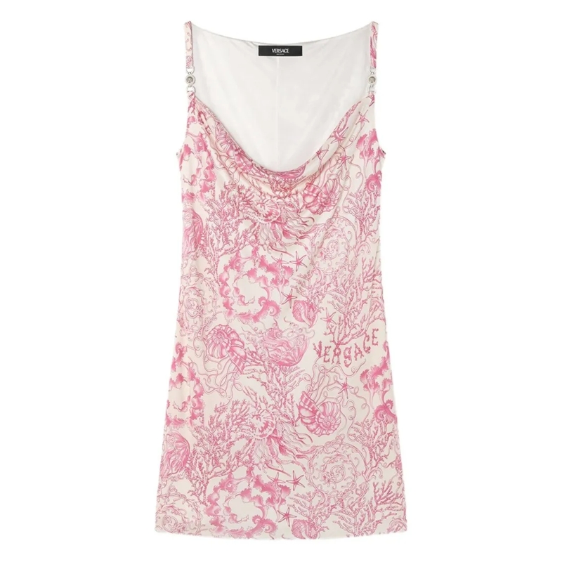 Versace Minikleid Mini Dress With Cowl Neckline Pink