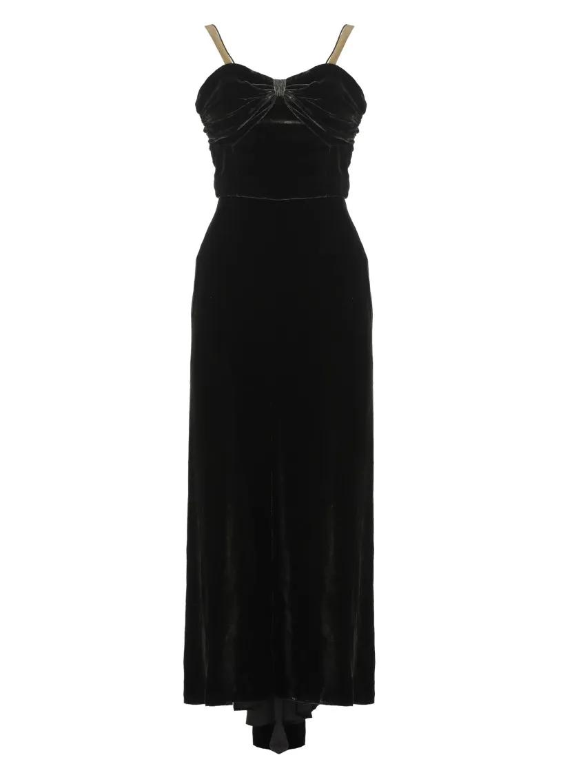 Thumbnail - Maison Margiela - Black Velvet Dress - Größe 42 - black