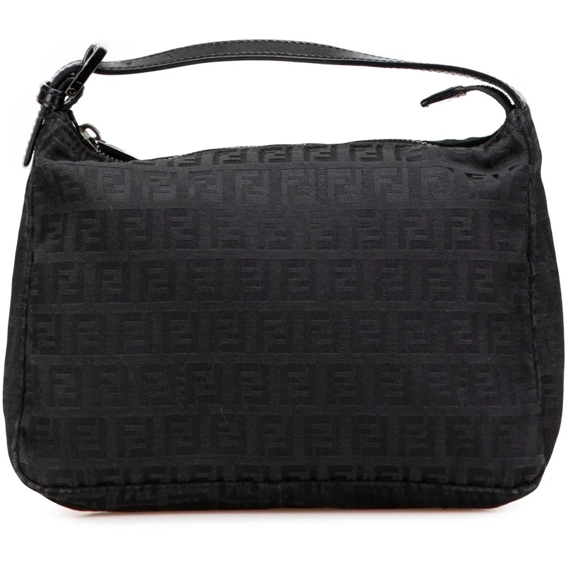 Fendi Tote Zucchino Canvas Handbag schwarz