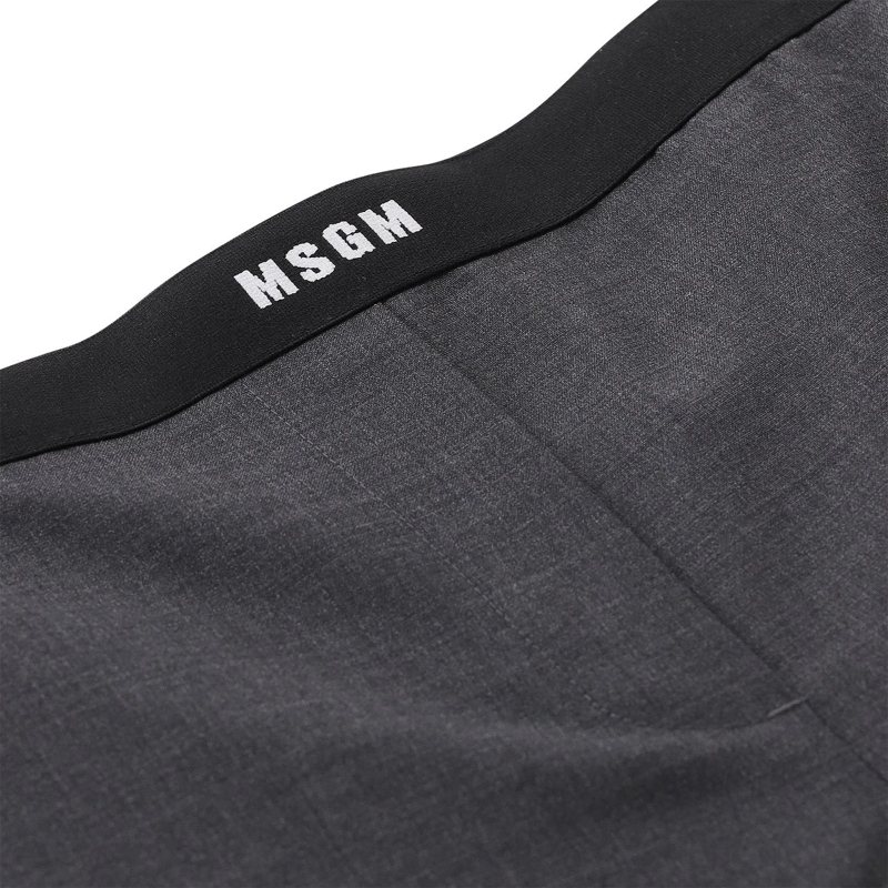 MSGM Stoffhose Straight-Fit Hose aus Woll-Mix grau(Image 3)