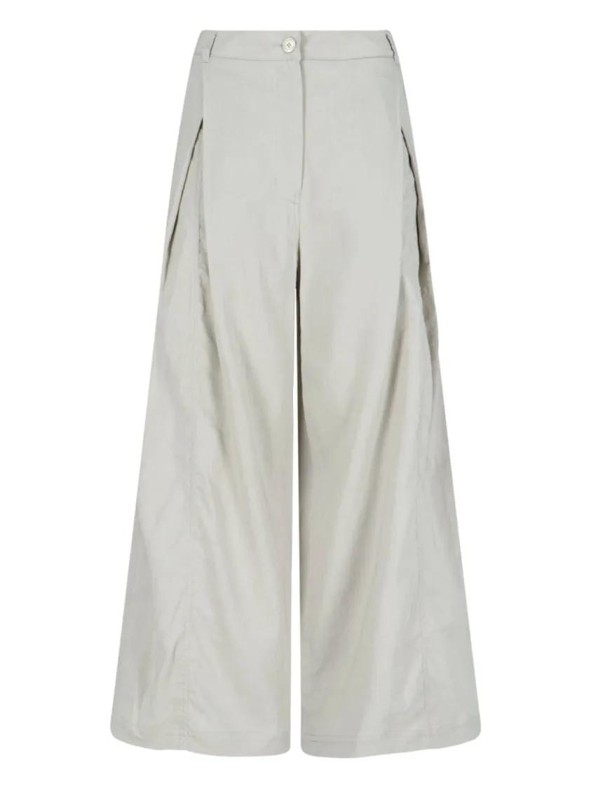 Thumbnail - Low Classic - High-Waisted Wide-Leg Pants With Pleats And Pocket - Größe L - beige