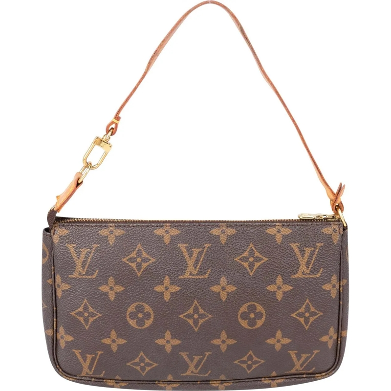 Louis Vuitton Schultertasche Louis Vuitton Canvas Monogram Pochette Accessoire  braun