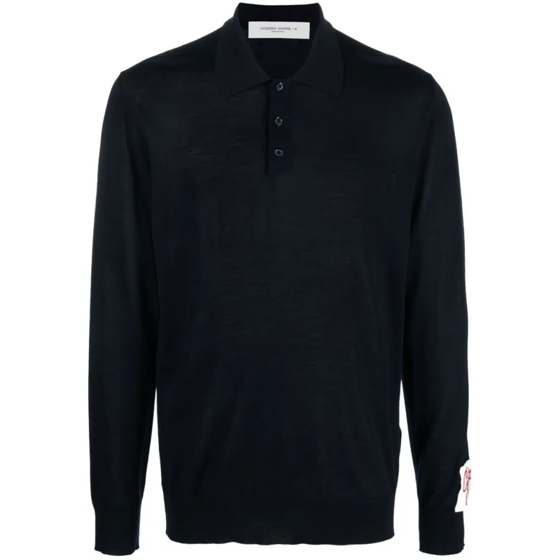 Golden Goose Polo Wool Polo Shirt Black