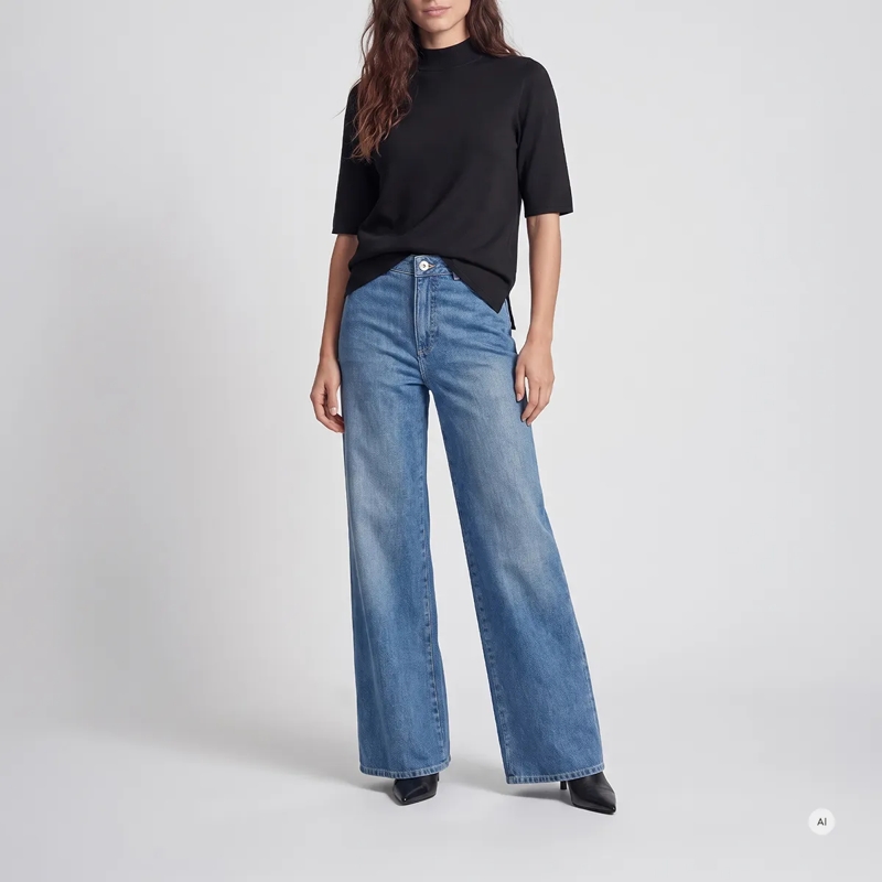 Marc Aurel Wide Leg Jeans Authentischer Blue Denim und ein weit geschnittene blau(Image 2)