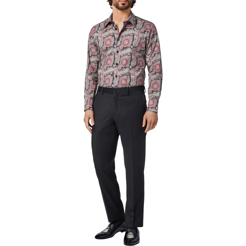 BILLIONAIRE Hemd Hemd Slim Fit Paisley schwarz(Image 3)