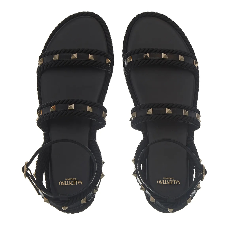 Valentino Garavani Sandalen Rockstud Torchon Sandal Nero(Image 6)