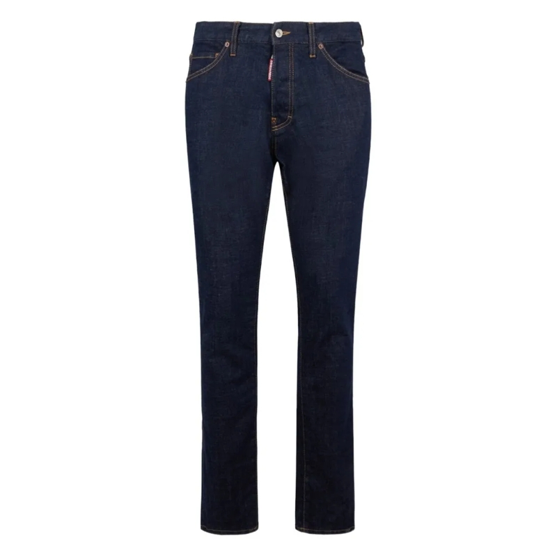 Dsquared2 Jeans Straight-Leg Denim Jeans With Contrast Stitching Black