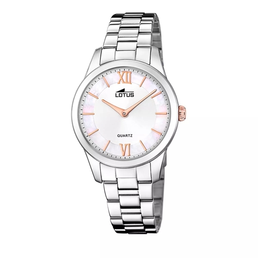 Lotus 316L Stainless Steel Watch Bracelet silver/white rose Quartz Watch