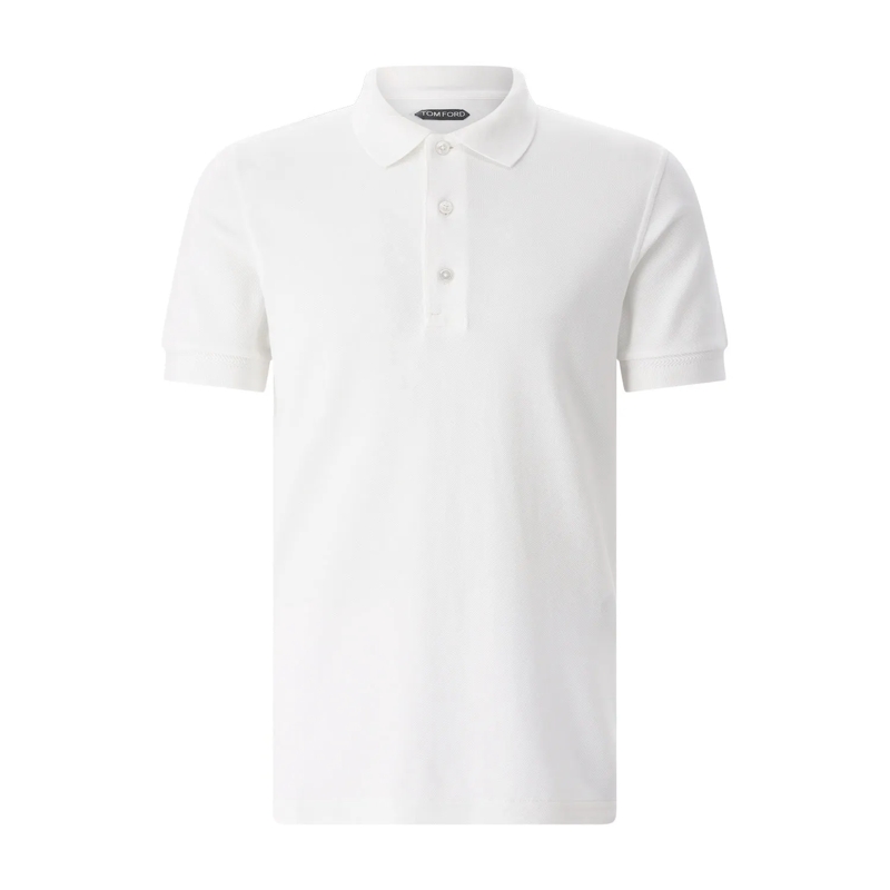 Tom Ford Polohemd Poloshirt aus Piqué Weiß