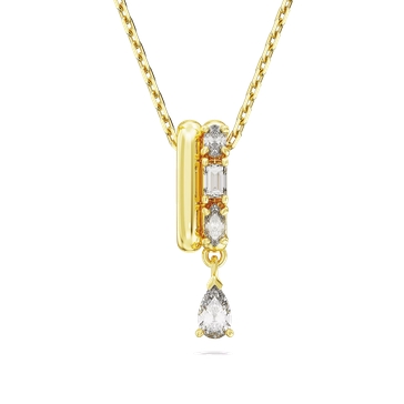 Swarovski Dextera pendant, Mixed cuts, Gold-tone plated White