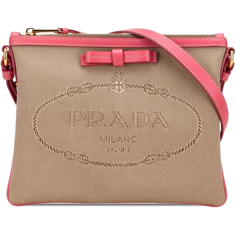 Prada Sac à bandoulière Canvas Canapa Logo Bow Crossbody braun