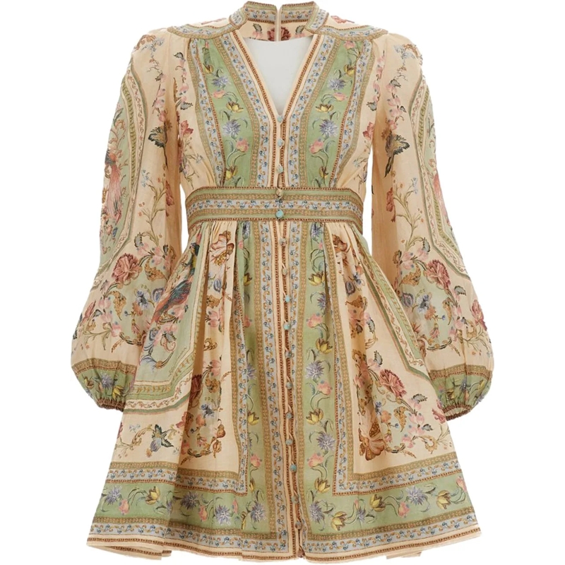 Zimmermann Minikleid Dresses Green mehrfarbig