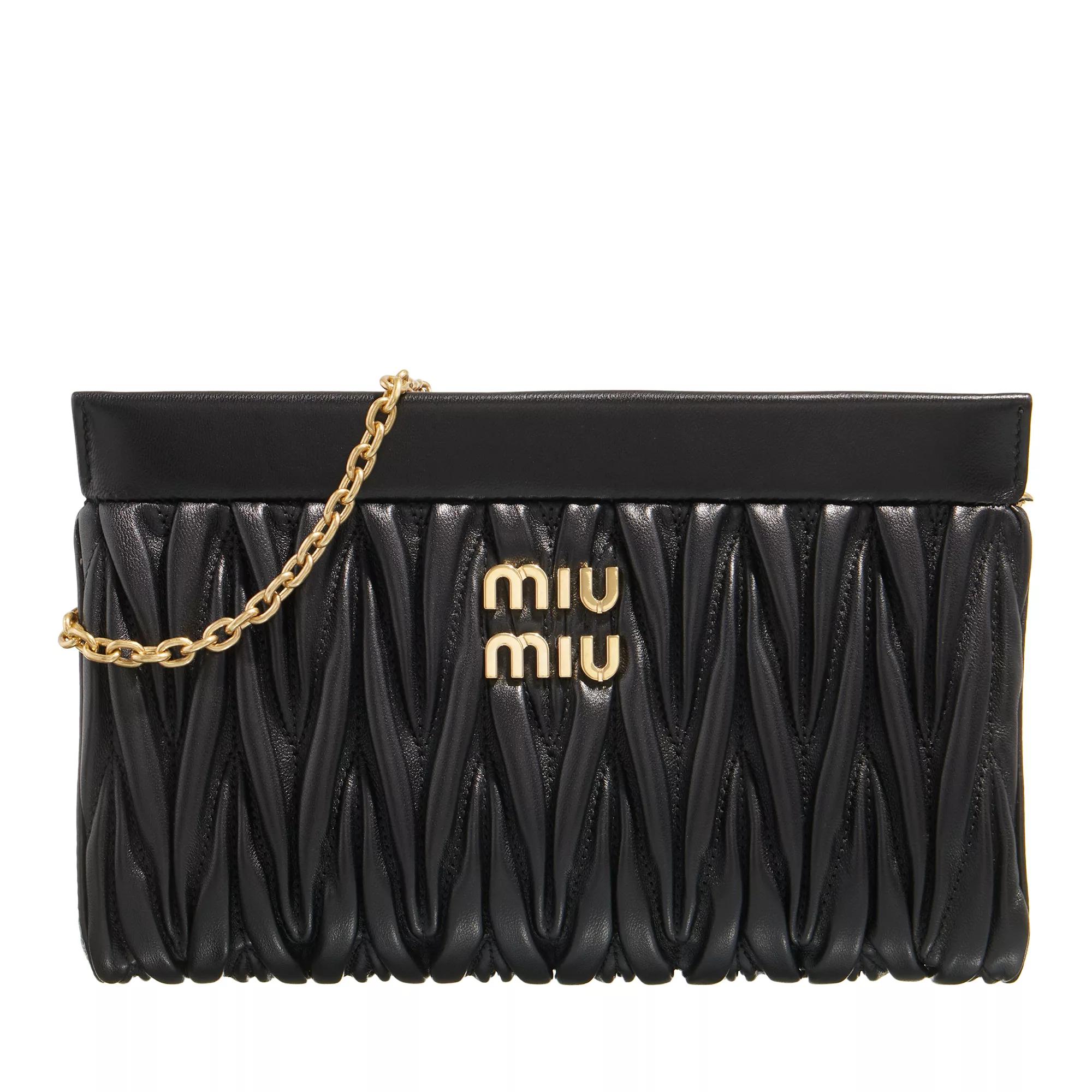 Miu Miu Matelasse Nappa Leather Clutch Black Clutch