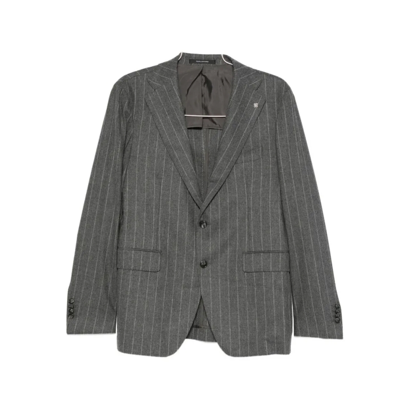 Tagliatore Anzugkombination Tailored Grey Suit With Subtle Pinstripe Pattern Grey