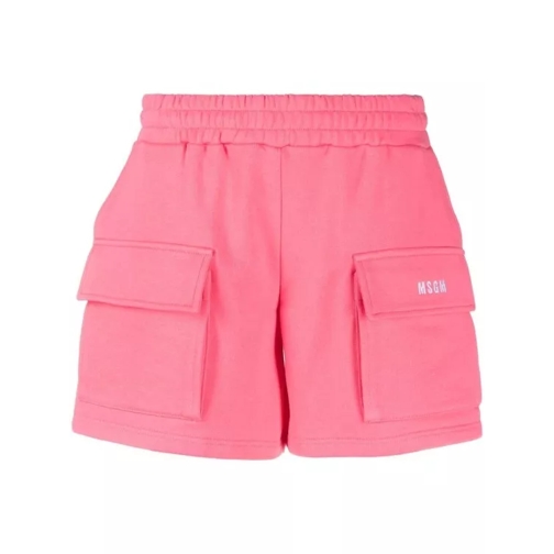 MSGM Pink Logo Embroidery Shorts Pink 