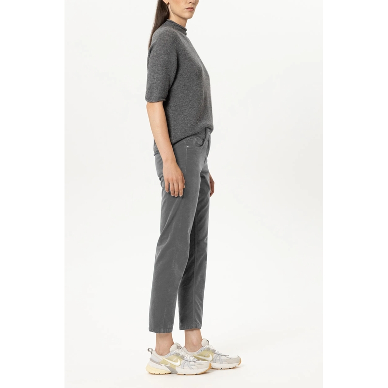 Luisa Cerano Stoffen broek Skinny-Velvet-Pants heather grey(Image 3)