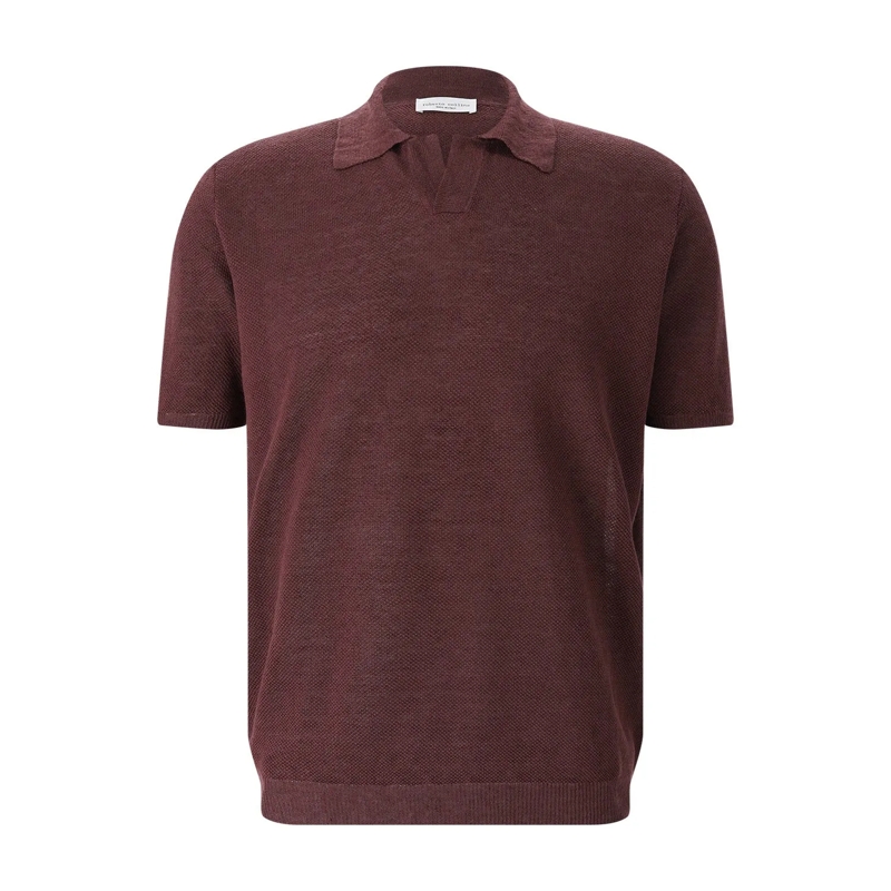 Roberto Collina Polo Poloshirt aus Leinen blau(Image 4)