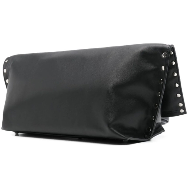 Zanellato Tote Black Leather Tote Bag With Decorative Studs Black(Image 3)