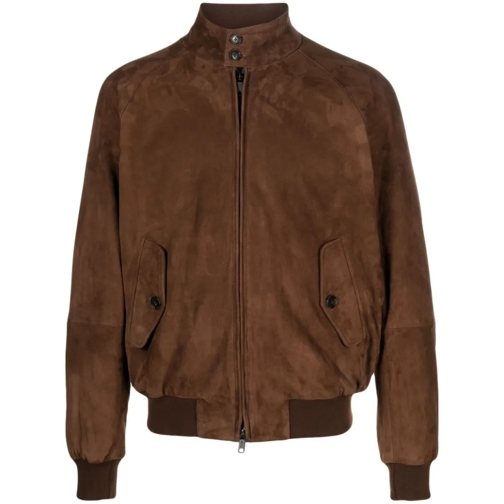 Baracuta Bomberjacken Chocolate Brown Suede Logo Jacket Brown