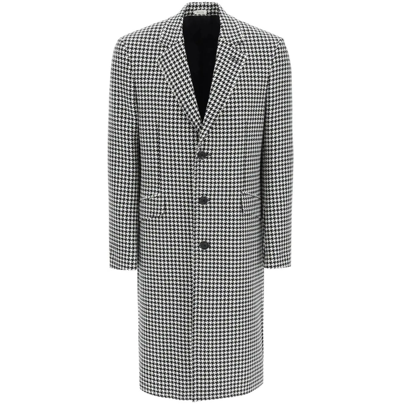 Alexander McQueen T-Shirt Alexander McQueen Pied-De-Poule Wool Coat schwarz