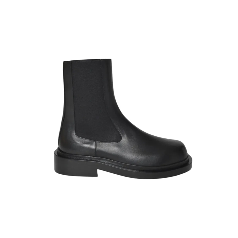 Jil Sander Bottes Chunky Sole Ankle Boot With Elastic Side Panels Black
