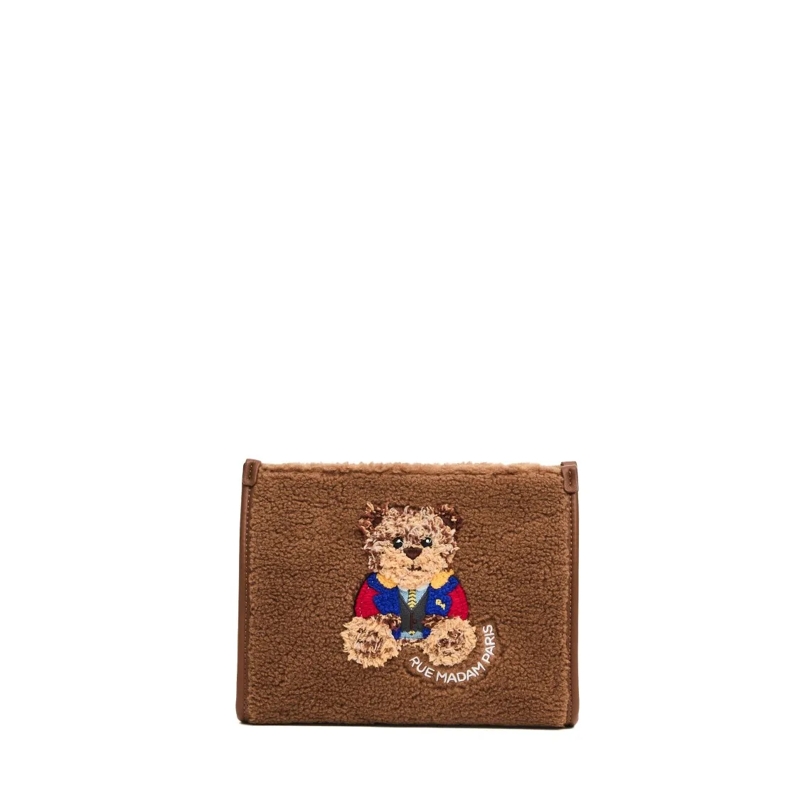 Rue Madame Clutch Teddy Biscuit Clutch Brown