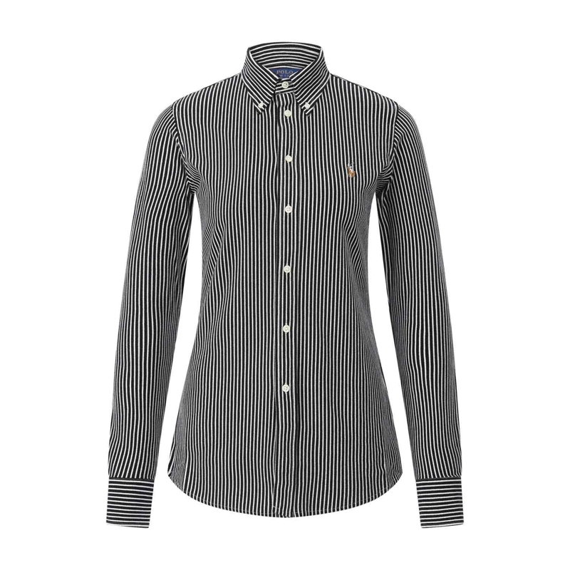 Polo Ralph Lauren Bluse Gestreifte Hemdbluse Schwarz