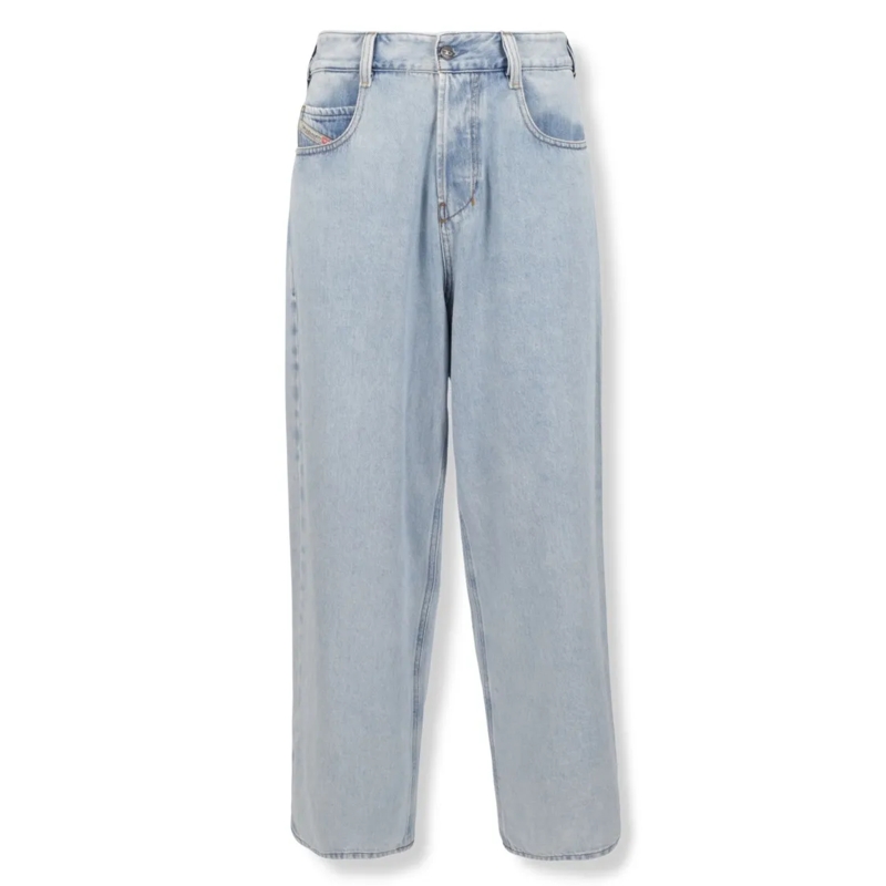 Diesel Jeans Classic Straight-Leg Jeans With Vintage Fade Blue