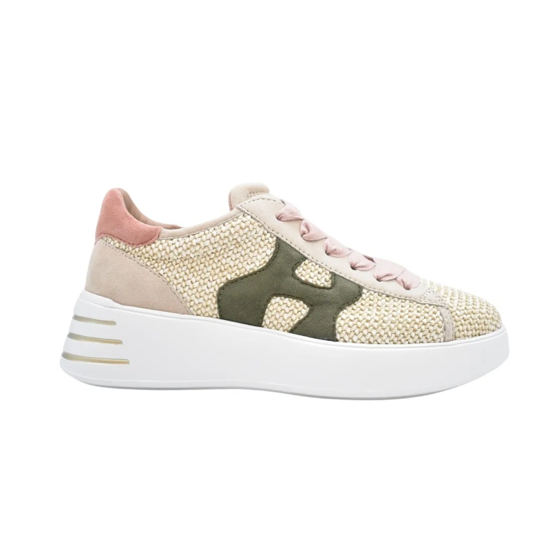 Hogan Ballerinas Rafia Sneakers White