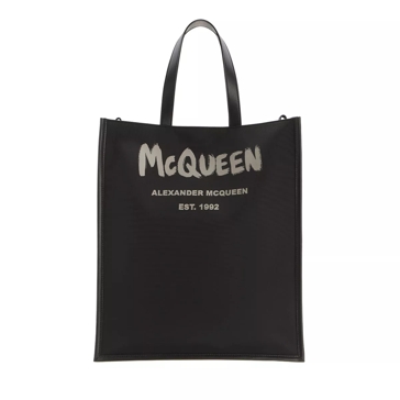 Alexander McQueen Edge Tote Bag Black/Off White, Tote