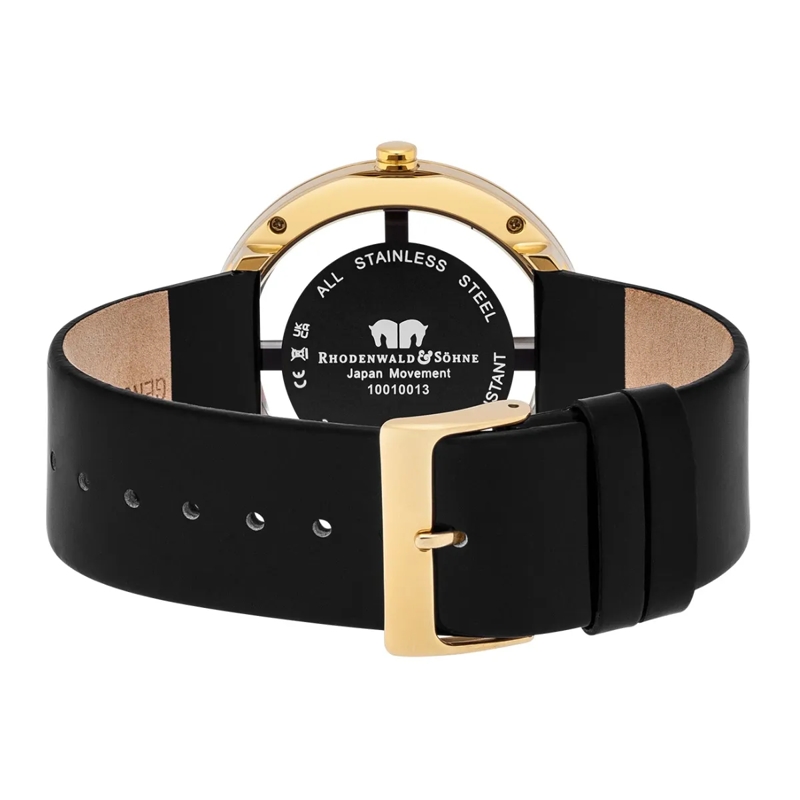 Rhodenwald & Söhne Automatikuhr Damen Armbanduhr Lucrezia Echtleder gold(Image 5)