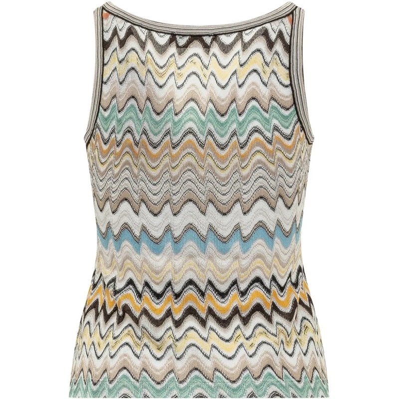 Missoni Top Top Senza Maniche in Maglia con Bottoni mehrfarbig(Image 2)