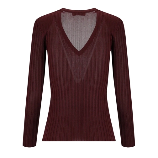 Elisabetta Franchi  ELISABETTA FRANCHI ROUGE NOIR GERIPPTER PULLOVER rot