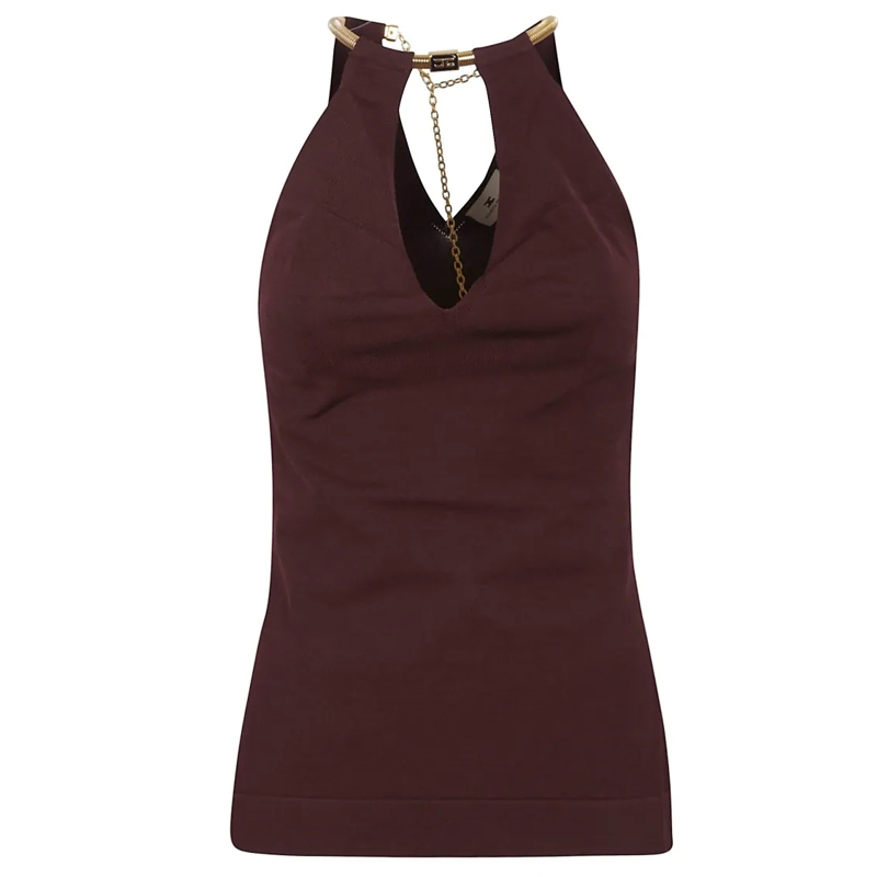 Elisabetta Franchi T-shirt Top Merlot rot