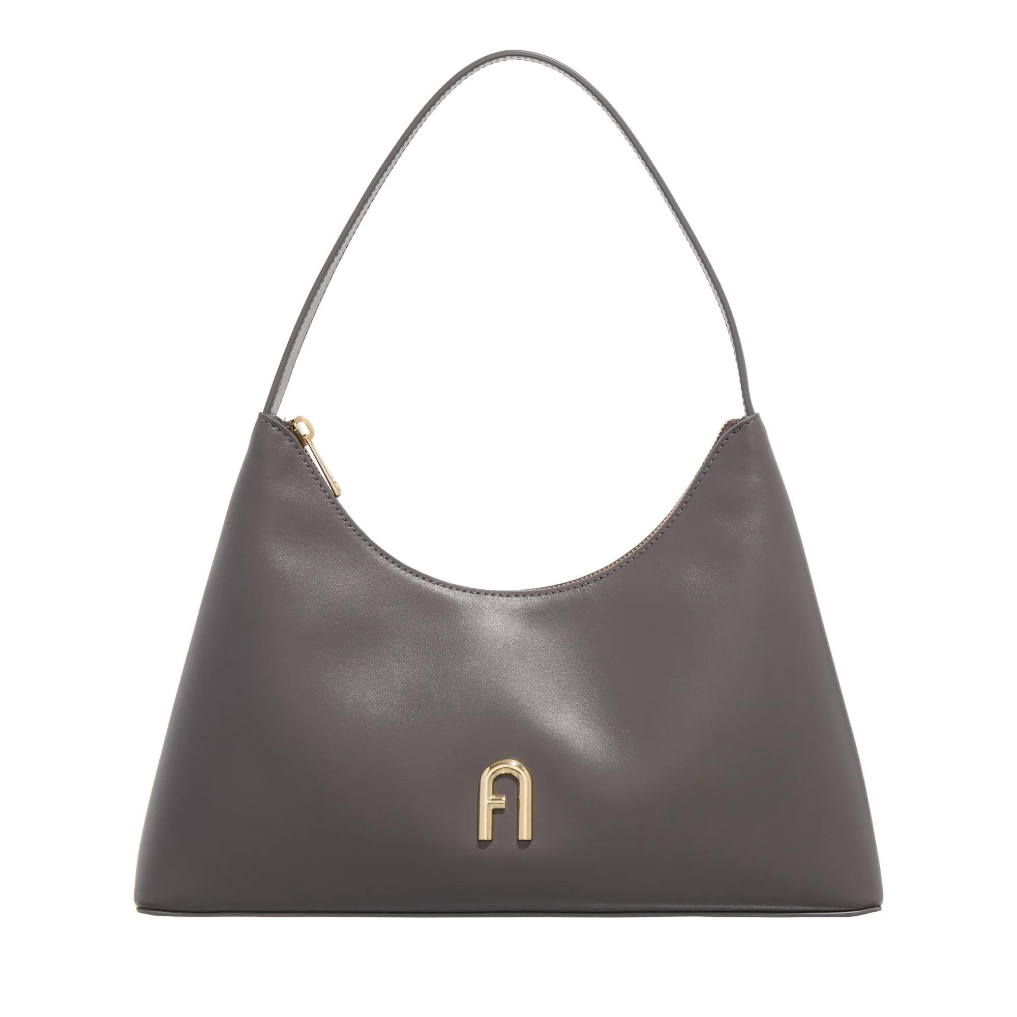 Furla Damen Dunkelgrau Schultertasche - Diamante S Shoulder Bag - Für