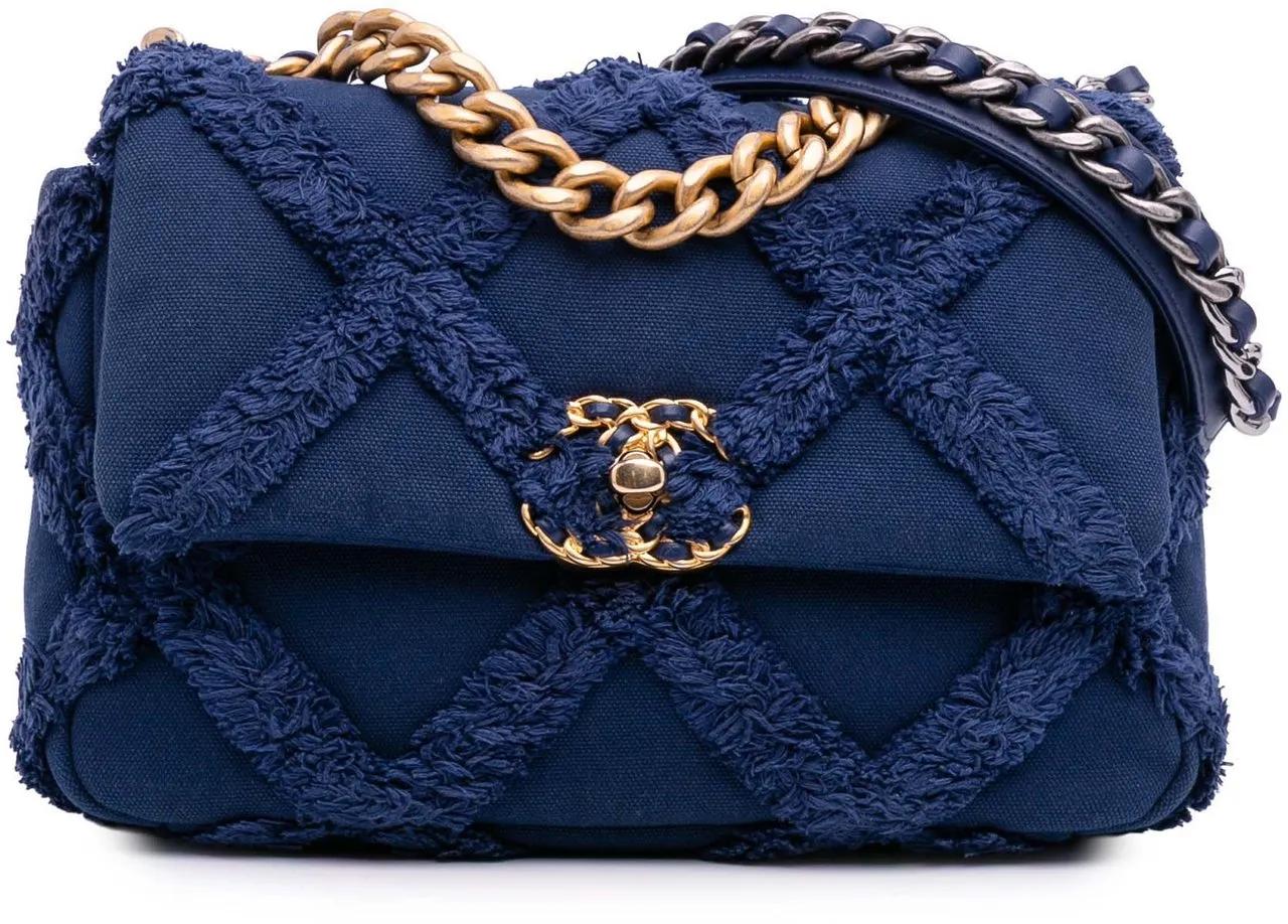 Chanel Hobo Bags - Medium Canvas and Cotton 19 Flap - Gr. unisize - in Blau - für Damen