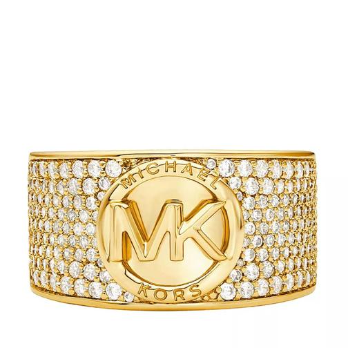 Michael Kors 14K Gold-Plated Pavé Cigar Band Ring Gold Anello a fascia