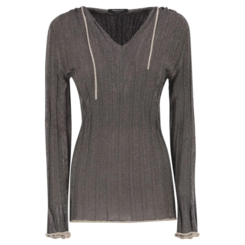 Fabiana Filippi Pullover Hooded Jumper Grey