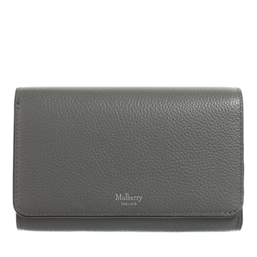 Mulberry Continental French Purse Medium Leather Charcoal Portemonnaie mit Überschlag