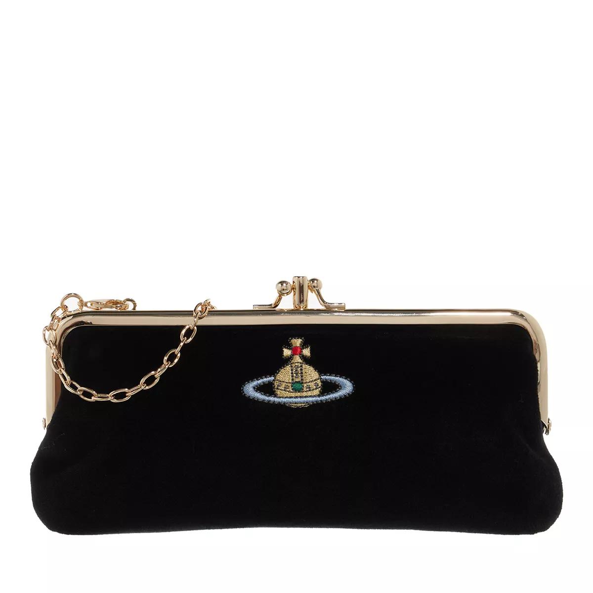 Vivienne Westwood Crossbody Bags - Embroidered Orb Double Frame Purse With Chain - Gr. unisize - in Schwarz - für Damen