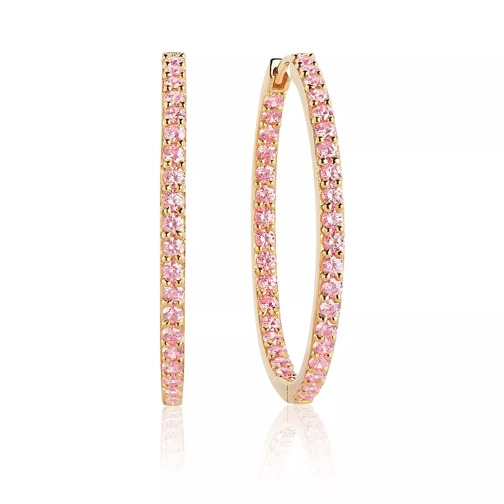 Sif Jakobs Jewellery Bovalino Earrings Pink Zirconia 18K Gold Plated Hoop