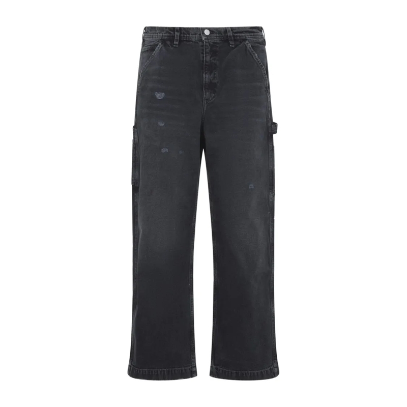 ENFANTS RICHES DÉPRIMÉS Jeans Relaxed Straight-Leg Trousers In Faded Black Cotto Black