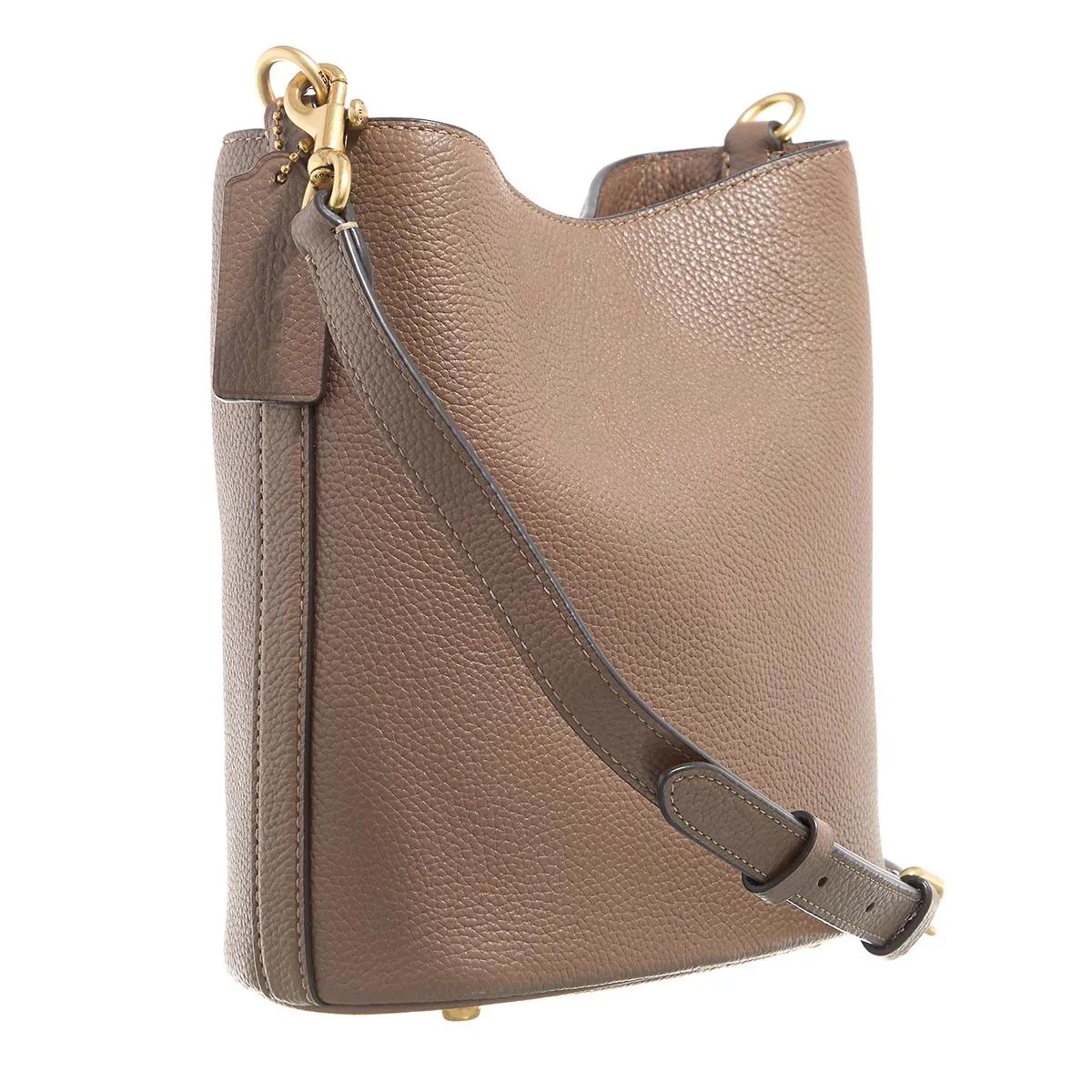 Coach Shoppers Polished Pebble Soft Willow 19 in bruin