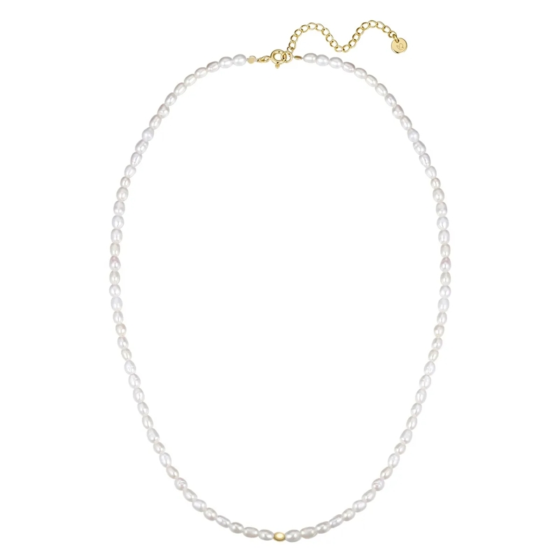 Glanzstücke München Mittellange Halskette Sterling Silber Halskette Süßwasser-Zuchtperle weiss(Image 3)