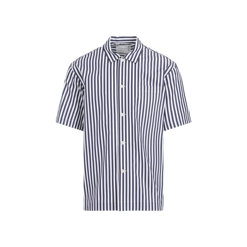 Sacai Hemden Navy-Blue Stripe Shirt Blue