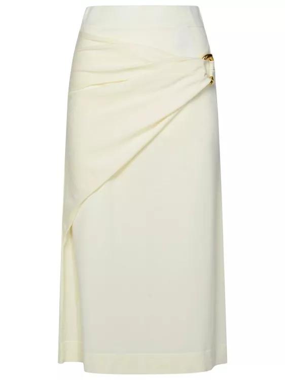 Jil Sander - Cream Virgin Wool Skirt - Größe 36 - white